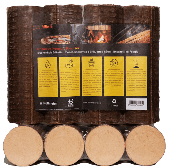Runde Buche Briketts 48 Packungen x 10 kg (480 kg)