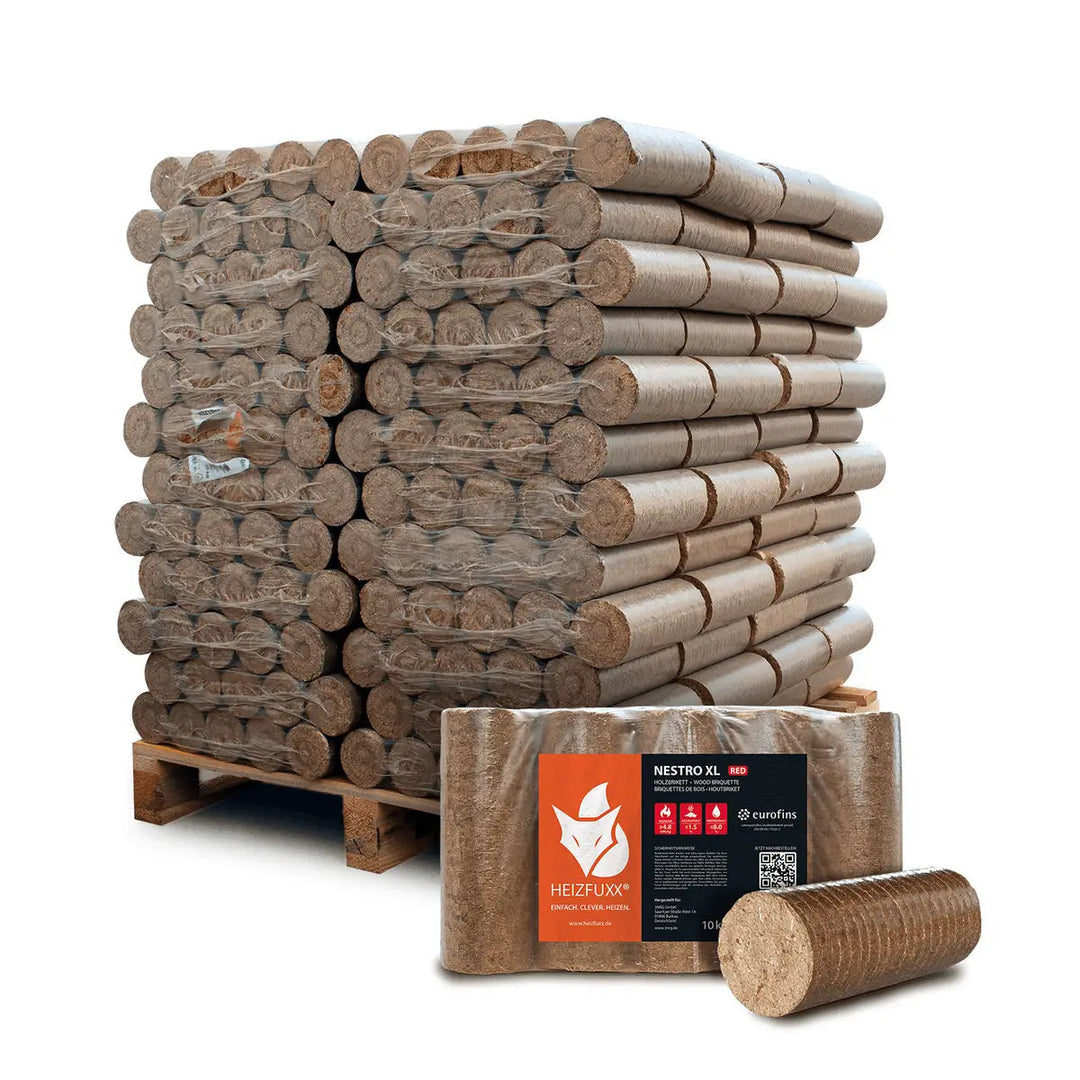 Heizfuxx Holzbriketts Nestro Hartholz 10 kg x 96 Gebinde
